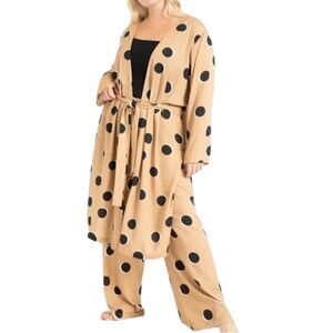 NWT ELOQUII Big Polka Dot Duster Pants Set 14/16